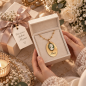 Preview: Halskette Personalisiert Gold – 14K Vergoldete Edelstahlkette, Vintage-Schmuck, Cameo Anhänger, Personalisierte Geschenke für Freundinnen
